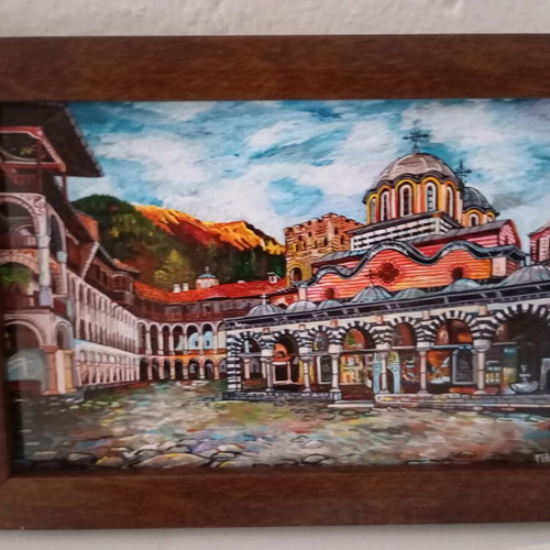 Painting new with image of Rila Monastery