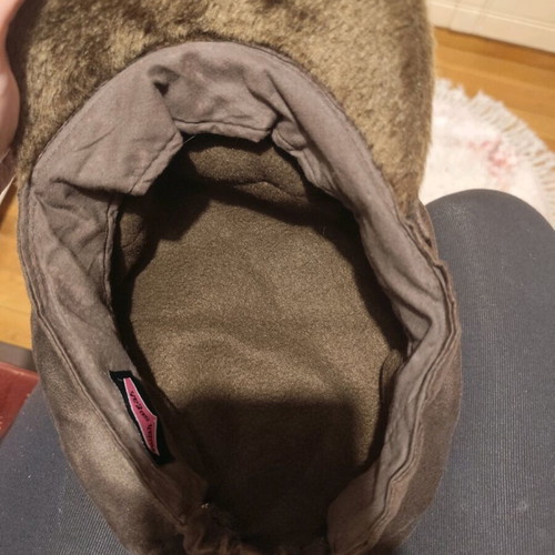 Fullah Sugah brown winter hat with fur used size L
