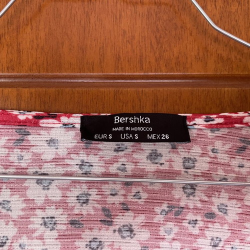 Floral Wrap Dress Bershka size S like new, red and white