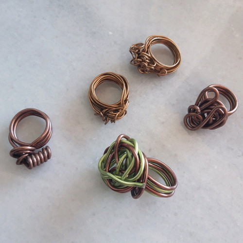 Handmade rings like new, wire pack