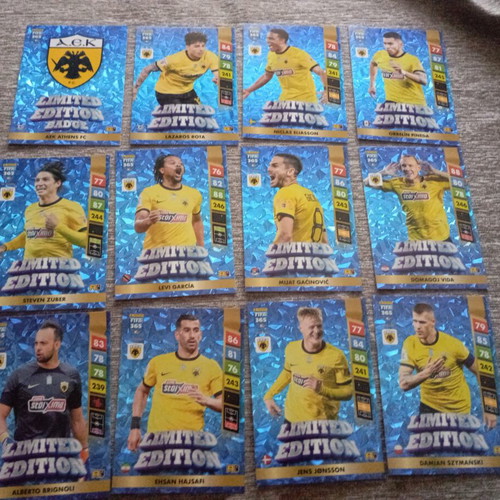 Panini FIFA 365 Adrenalyn XL 2025 AEK Limited Edition card set, 12 pcs