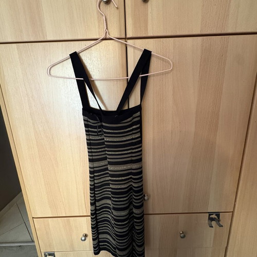 Mango black dress with gold stripes and matching Zara bolero jacket like new