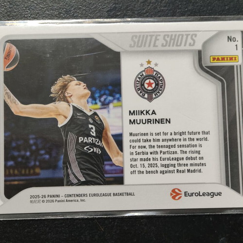Miikka Muurinen Suite Shots Basketball Card new