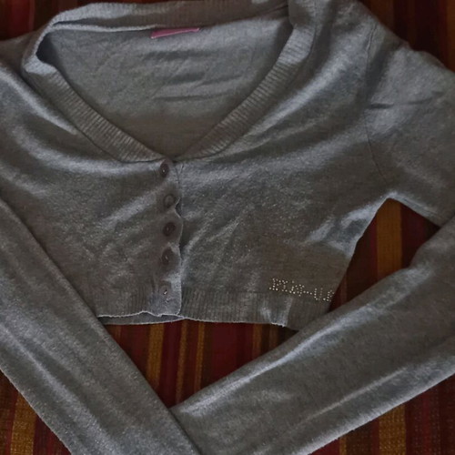 Cotton cardigan gray short like new, size S