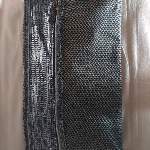 Handbag new handmade with decorative sequins black and gray