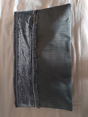 Handbag new handmade with decorative sequins black and gray