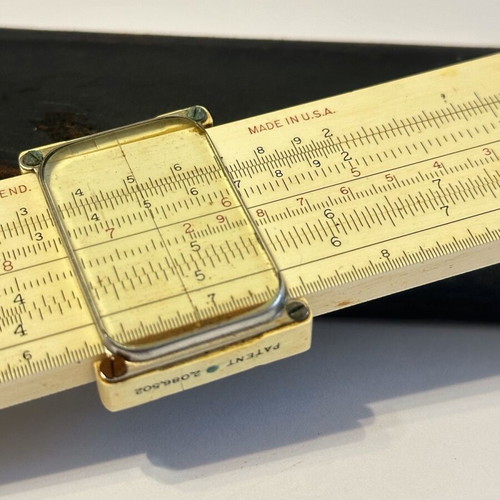 Logarithmic slide rule USA used