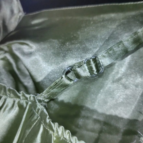 Satin Top with Spaghetti Straps Size L like new, light green