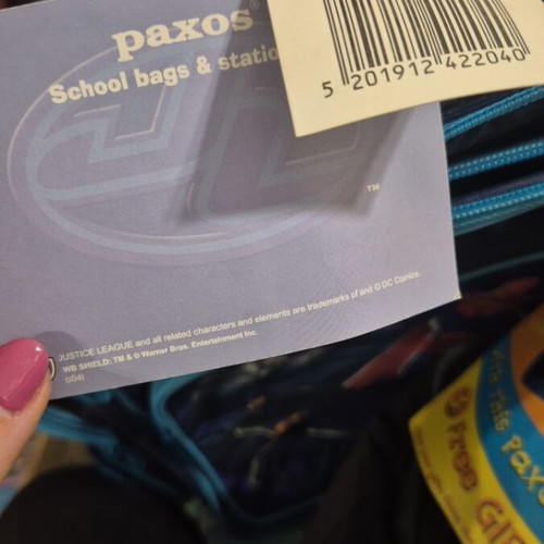 Large Superman Paxos elementary school bag new with collectible card