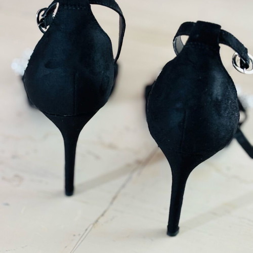 Mango sandals like new, black with silver crystals, 10 cm heel, size 41