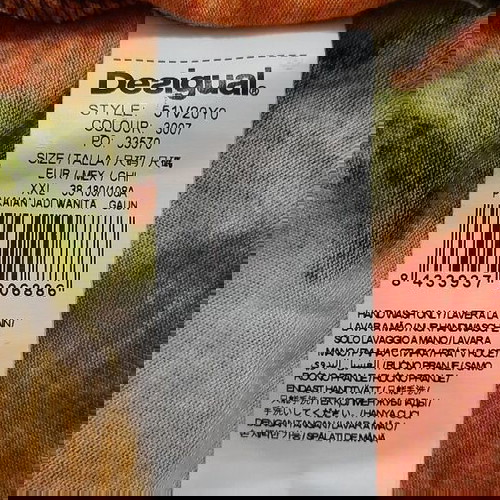 Φόρεμα ασύμμετρο Desigual αφόρετο, μέγεθος M-L, μαύρο και κόκκινο