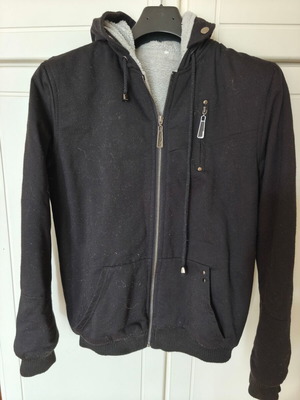Men's sweatshirt used with inner fur and hood black size L