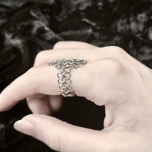 Chainmail ring handmade, new, silver stainless steel