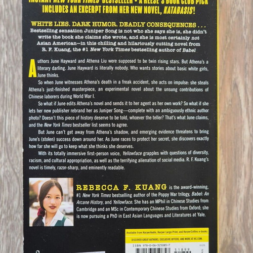 Yellow Face paperback by R.F. Kuang, contemporary fiction