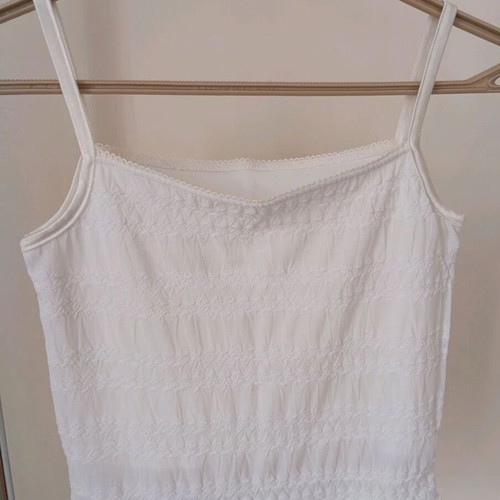 Black embroidered skirt with white top set, size S