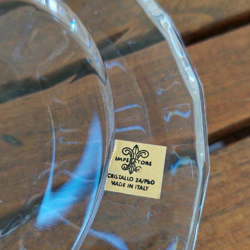 Crystal ashtray Imperatore Italian diameter 20cm new