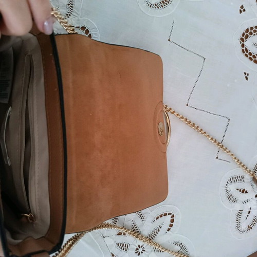 H&M crossbody bag with suede leather and gold chain, like new