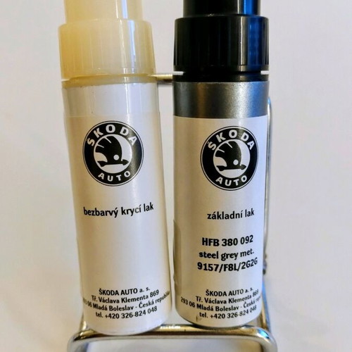 Genuine Skoda steel grey metallic paint new for scratches