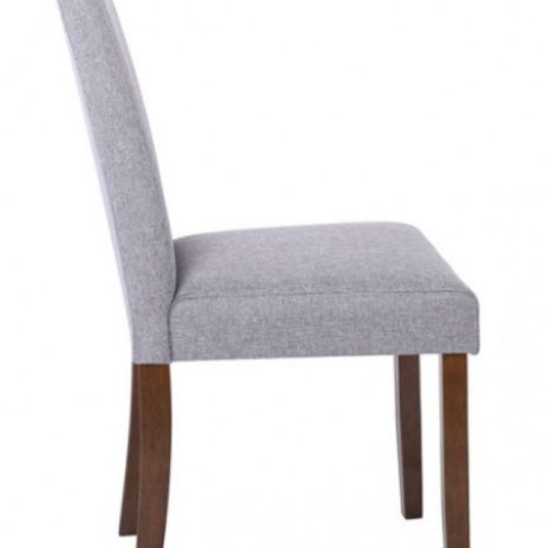 Fabric chairs gray with walnut legs new, pack of 6