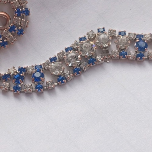 Venetian bracelet like new with white and blue crystals