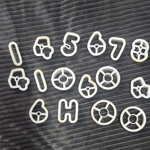Pastry cutter set like new with numbers and letters