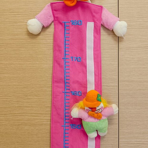 Fabric height chart with clown design