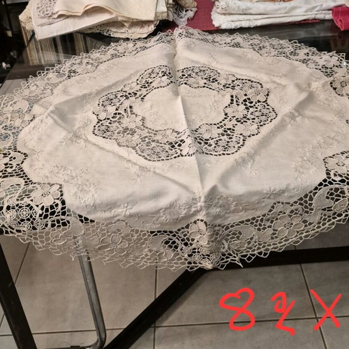 Handmade round table linen new