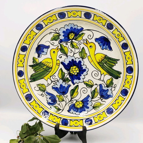 Vintage traditional Spanish hand-painted plate used