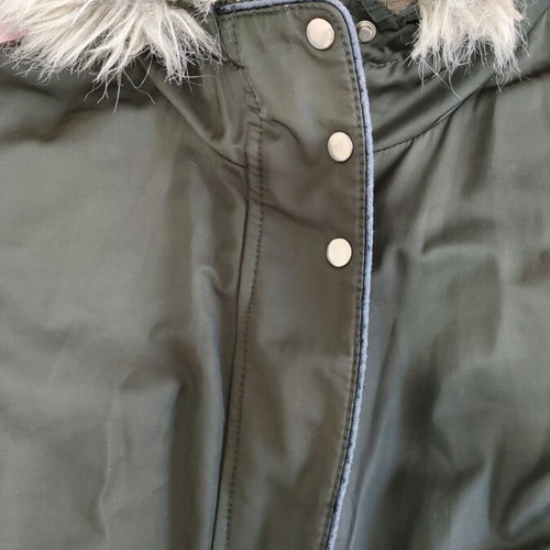 ZARA green parka jacket with fur lining, waterproof, size M