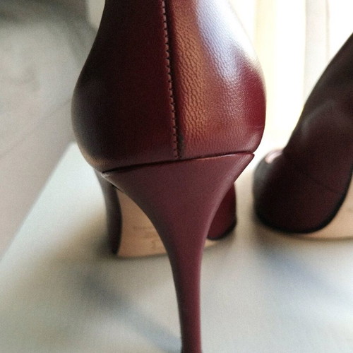 Bordeaux leather pumps used size 38 with 10 cm heel