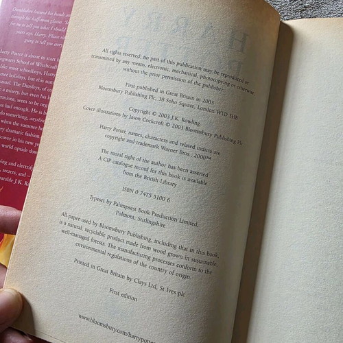 Harry Potter and the Order of the Phoenix First Edition 2003 Used with Dust Jacket