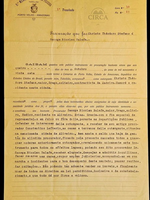 1927 Notarial Power of Attorney Brazil like new, Greek Diaspora