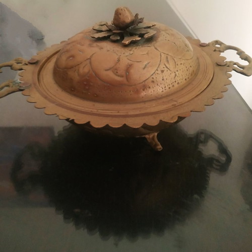 Vintage fondue pot used