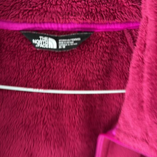 North Face fleece jacket used, burgundy, size medium