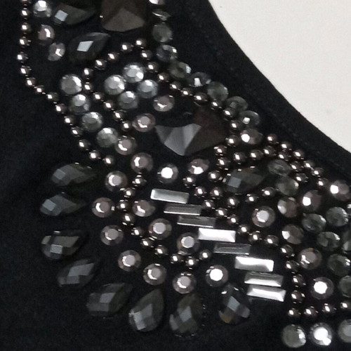 Black dress with bead embroidery new, size 2XL
