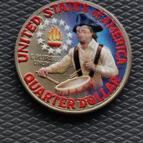 U.S. Bicentennial 1776-1976 Quarter Coin unique colorized new