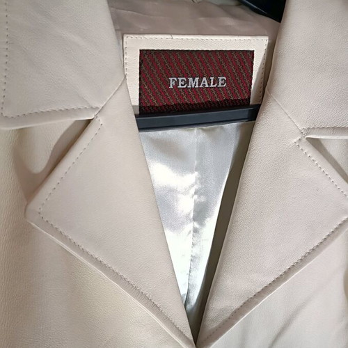 Ecru leather coat like new