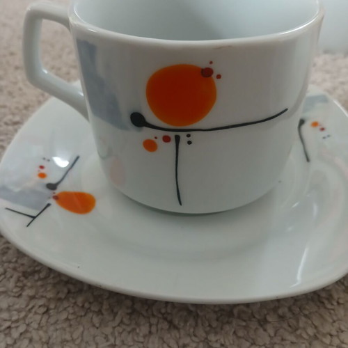 Tea set new with teapot, containers and 6 cups