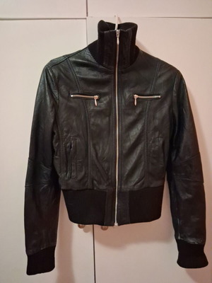 Women's black leather jacket Casmir Lingerie used, size M