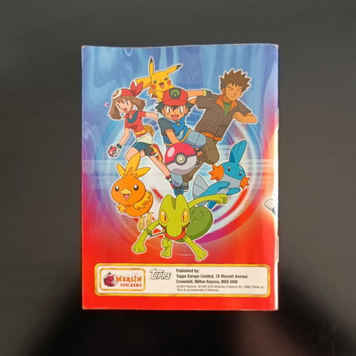 Pokémon Advanced Pocket Collection used sticker album with 37 of 222 spots
