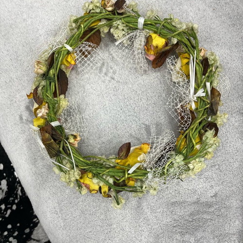 Decorative wreath used made of roses