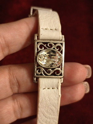 Dyrberg/Kern leather bracelet used with large crystal