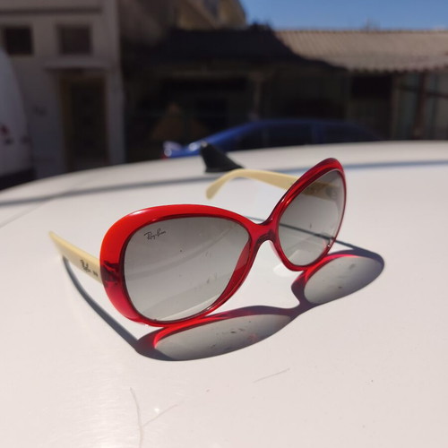 Ray-Ban women's sunglasses, beige and red