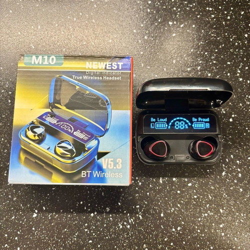 Newest M10 In-ear Bluetooth Handsfree Earbuds with Charging Case Black like new
