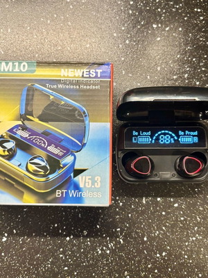 Newest M10 In-ear Bluetooth Handsfree ακουστικά με θήκη φόρτισης μαύρα σαν καινούργιο