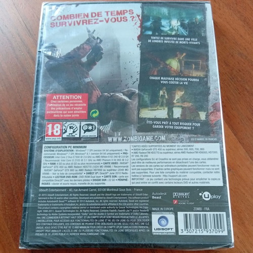 Zombi PC DVD-ROM 2015 Ubisoft new sealed