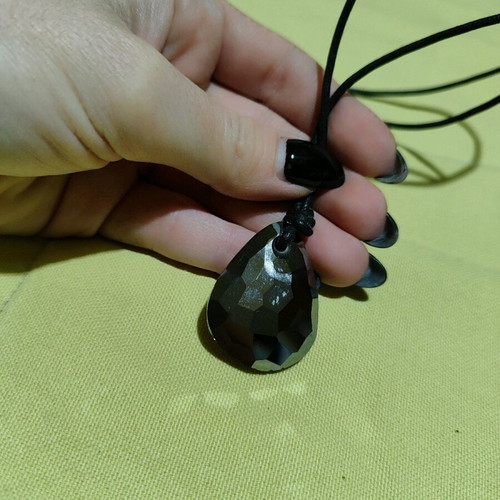 Swarovski pendant drop-shaped like new, silver
