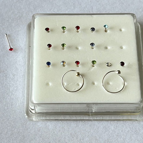 Nose earrings new, 18 silver pieces
