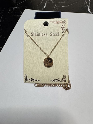 Necklace with initial K, gold color