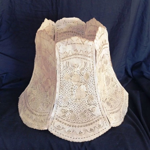 Vintage Handmade Lampshade from Papyrus 36cm used, ethnic boho
